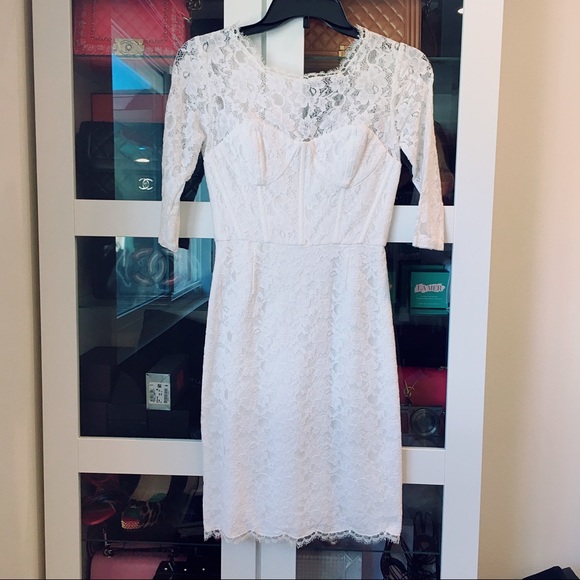 Bcbgmaxazria White Lace Dress White Lace Dress Bcbg Max Azria White Dress  Evening Gown Bcbg
